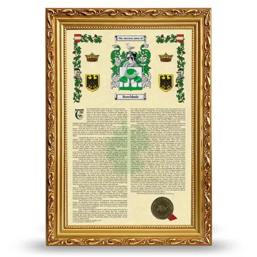 Buechholz Armorial History Framed - Gold