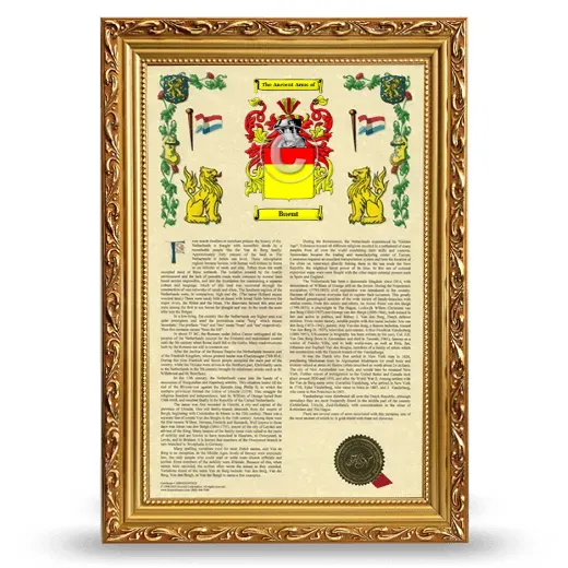 Buent Armorial History Framed - Gold