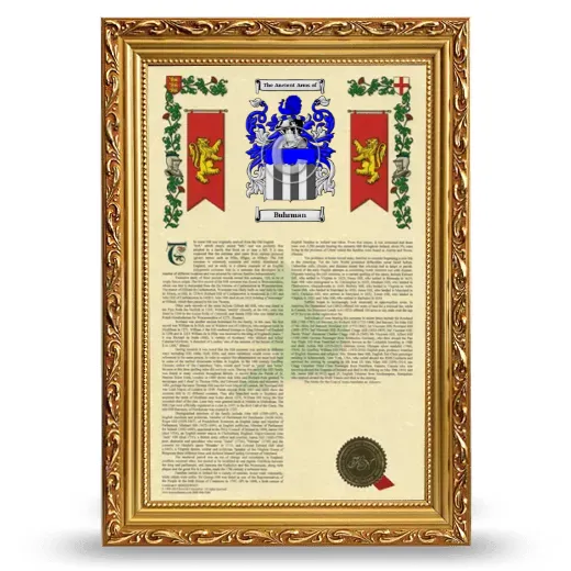 Buhrman Armorial History Framed - Gold