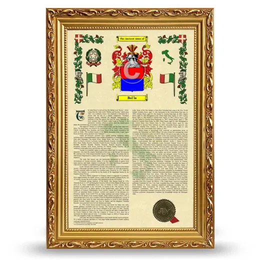 Bul'la Armorial History Framed - Gold