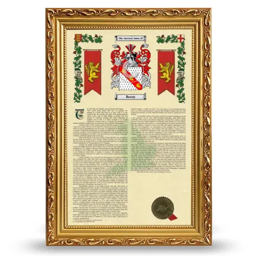 Burny Armorial History Framed - Gold