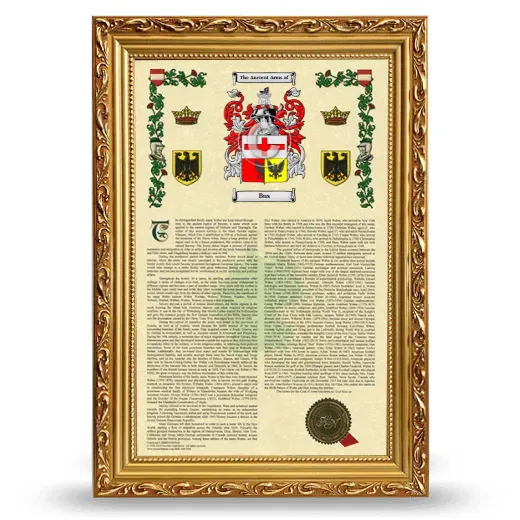Bus Armorial History Framed - Gold