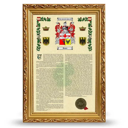 Buses Armorial History Framed - Gold