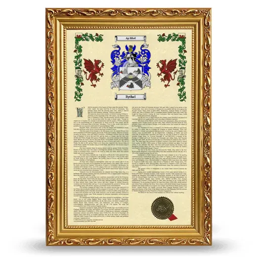 Bythel Armorial History Framed - Gold