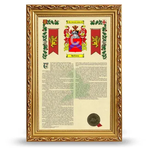 Bythway Armorial History Framed - Gold