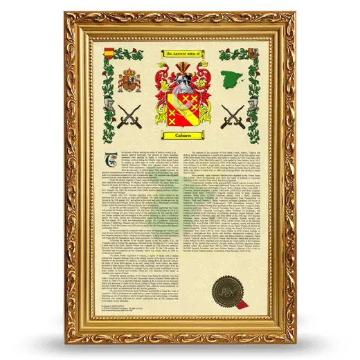Cabaco Armorial History Framed - Gold