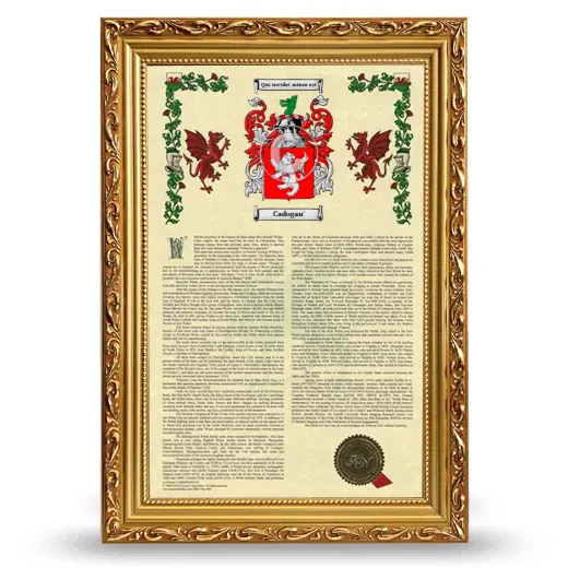 Cadogan' Armorial History Framed - Gold