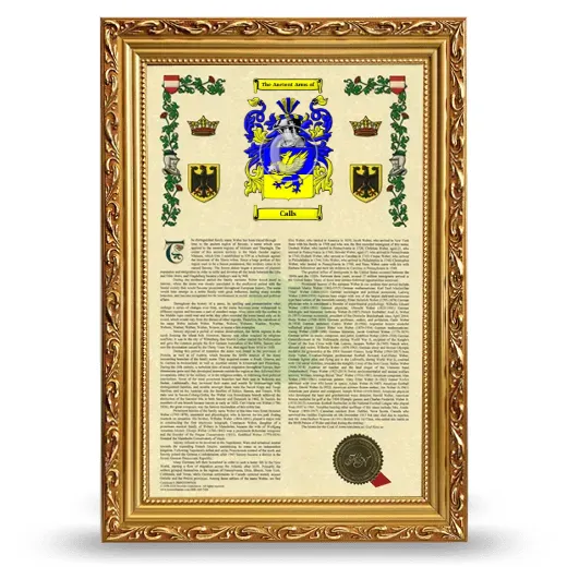 Calls Armorial History Framed - Gold