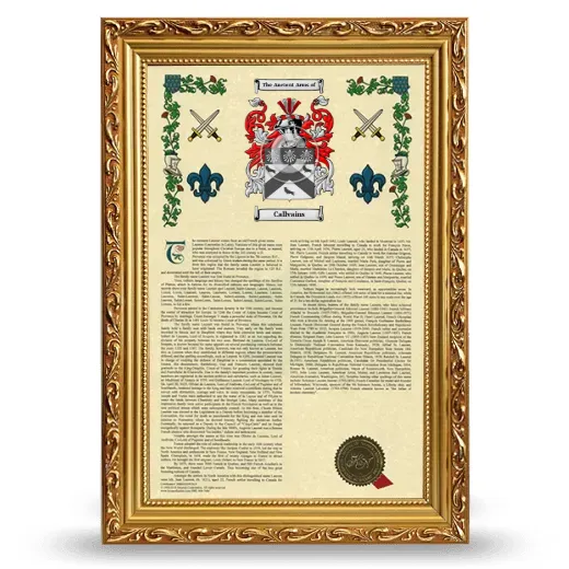 Callvains Armorial History Framed - Gold