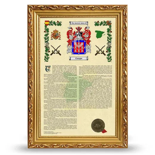 Campo Armorial History Framed - Gold