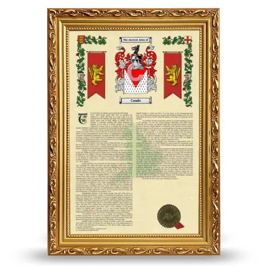 Cando Armorial History Framed - Gold