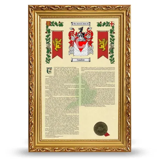 Candow Armorial History Framed - Gold