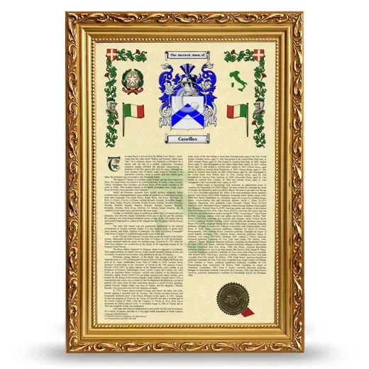 Canellas Armorial History Framed - Gold