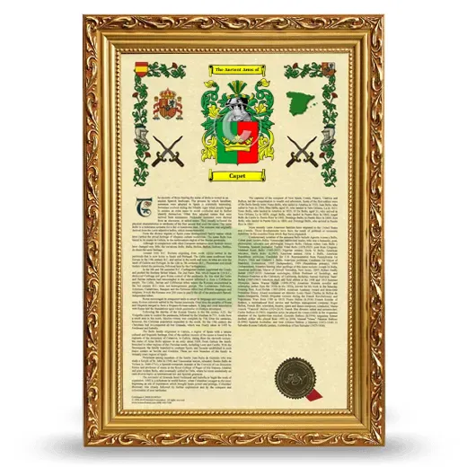 Capet Armorial History Framed - Gold