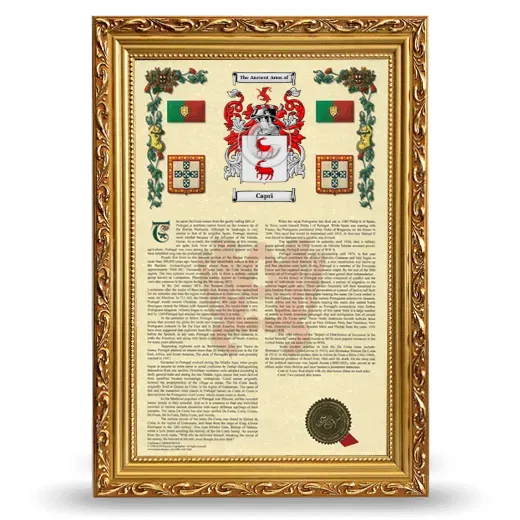 Capri Armorial History Framed - Gold