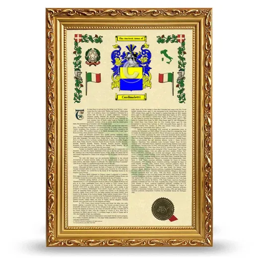 Cardinaletti Armorial History Framed - Gold