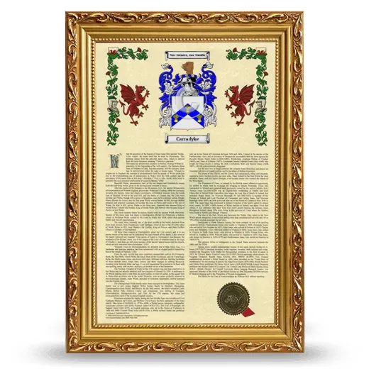 Carradyke Armorial History Framed - Gold