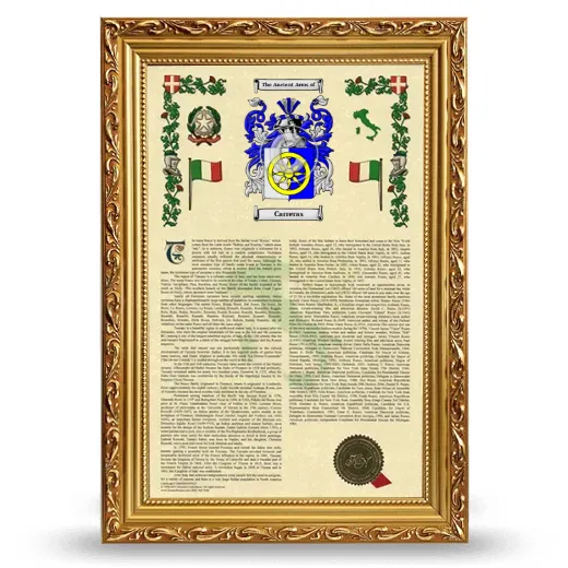 Carreras Armorial History Framed - Gold