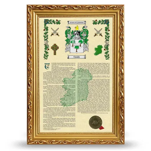 Casain Armorial History Framed - Gold