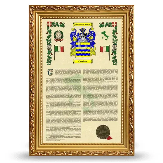 Casalone Armorial History Framed - Gold