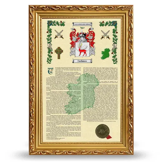 Cashman Armorial History Framed - Gold