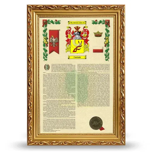 Casimir Armorial History Framed - Gold