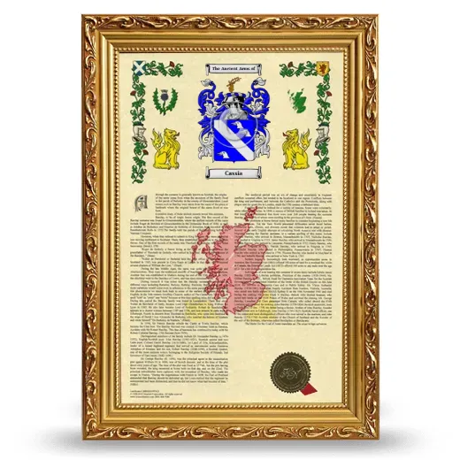 Cassia Armorial History Framed - Gold