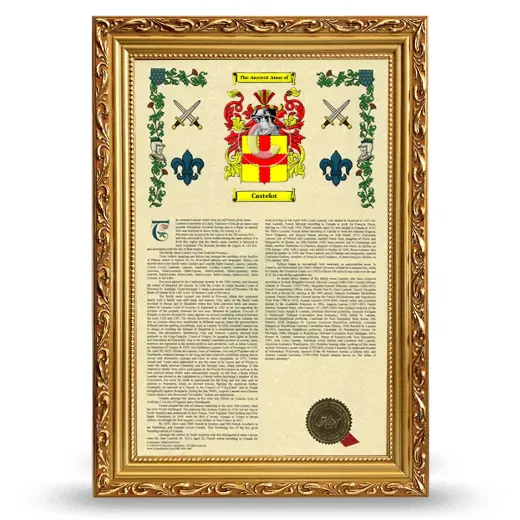 Castelot Armorial History Framed - Gold