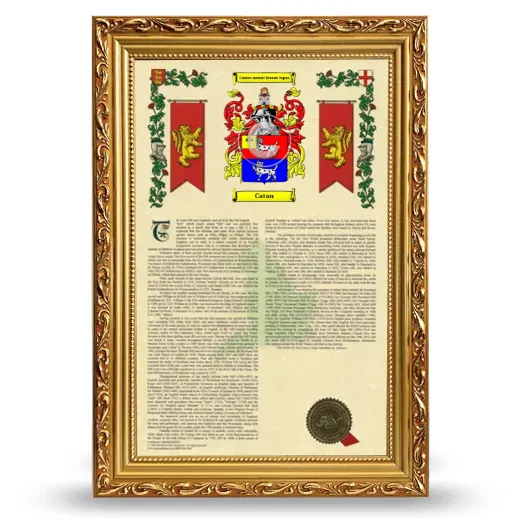 Catan Armorial History Framed - Gold