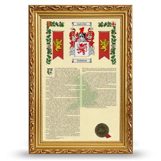 Catherton Armorial History Framed - Gold