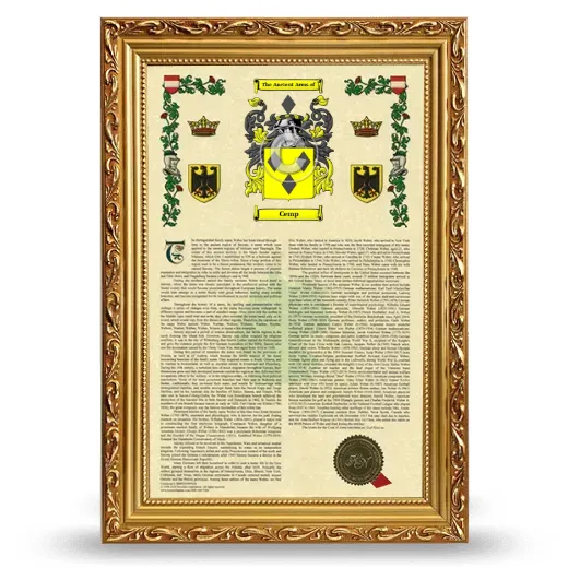 Cemp Armorial History Framed - Gold