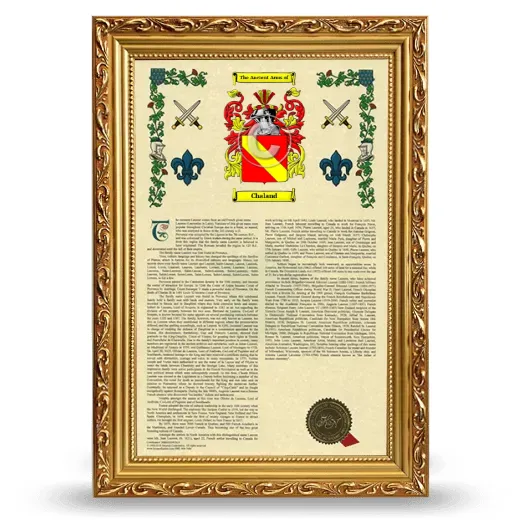 Chaland Armorial History Framed - Gold