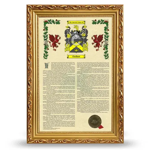 Challant Armorial History Framed - Gold