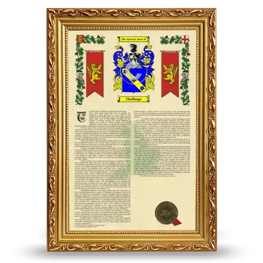 Challenge Armorial History Framed - Gold