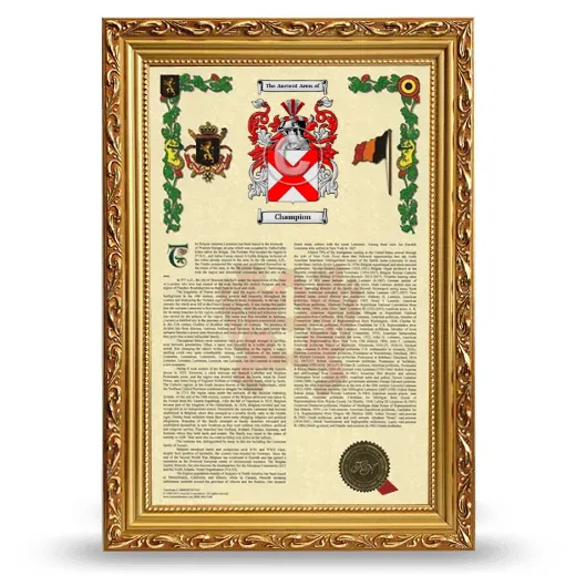 Champion Armorial History Framed - Gold