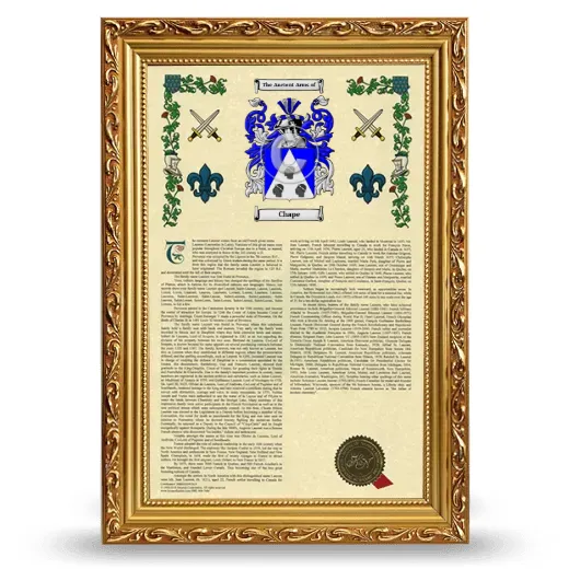 Chape Armorial History Framed - Gold