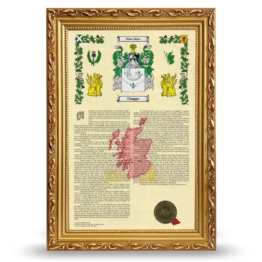 Chappe Armorial History Framed - Gold