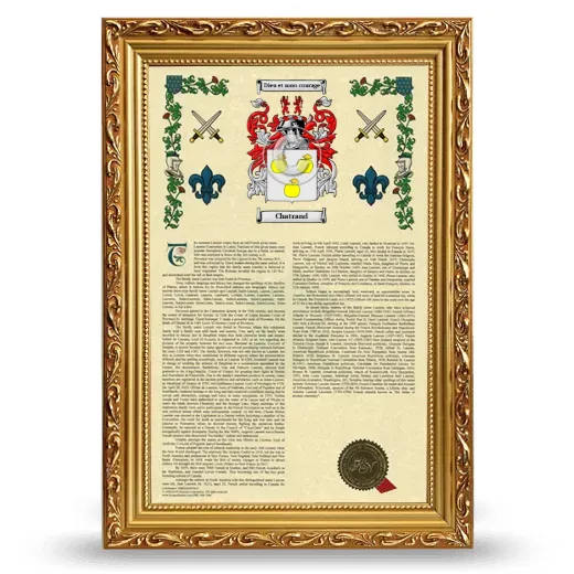 Chatrand Armorial History Framed - Gold