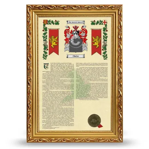 Cheive Armorial History Framed - Gold