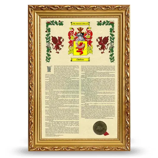 Chelton Armorial History Framed - Gold