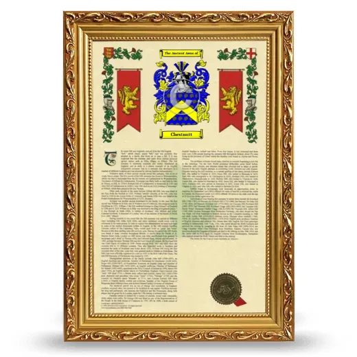 Chestnutt Armorial History Framed - Gold