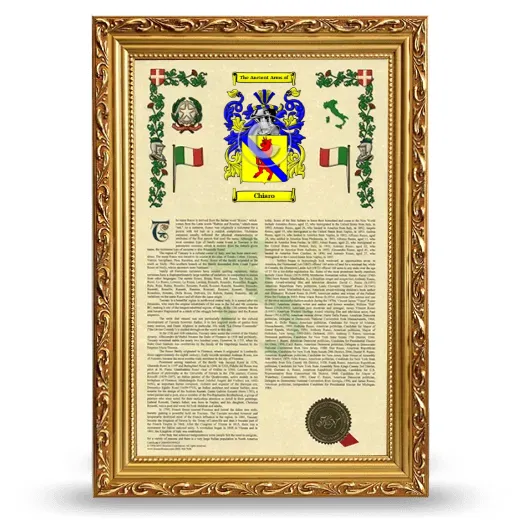 Chiaro Armorial History Framed - Gold