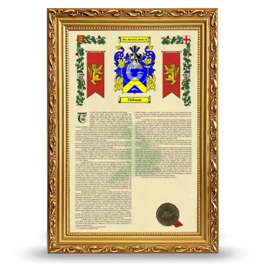 Chilman Armorial History Framed - Gold