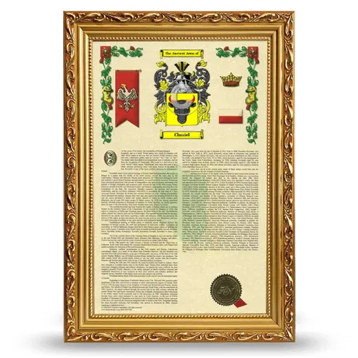 Chmiel Armorial History Framed - Gold
