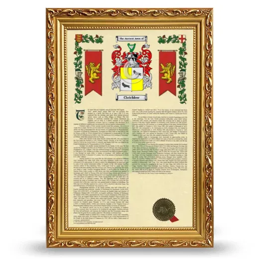 Chrichlow Armorial History Framed - Gold