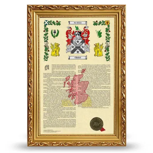 Christi Armorial History Framed - Gold