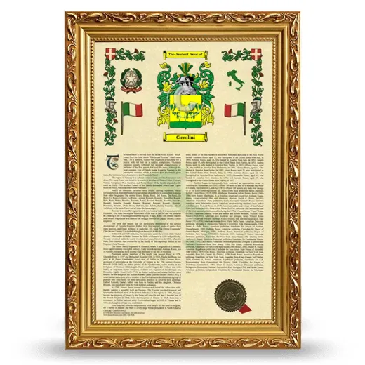 Ciccolini Armorial History Framed - Gold