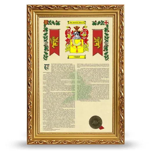 Clafall Armorial History Framed - Gold
