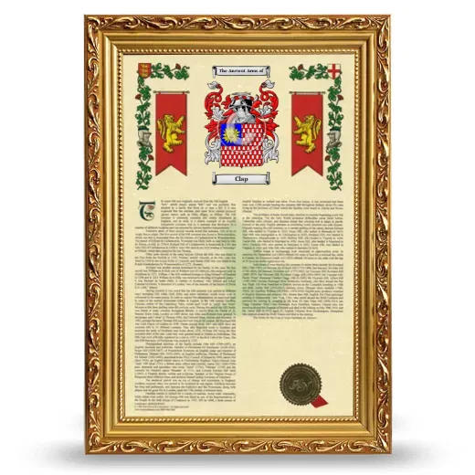 Clap Armorial History Framed - Gold