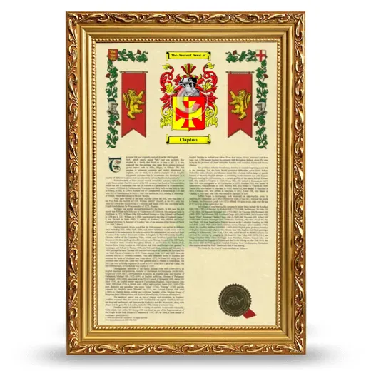 Clapton Armorial History Framed - Gold